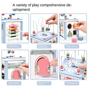 กล่องลูกปัดไม้เอนกประสงค์ มอนเตสซอรี่ ของเล่นเสริมพัฒนาการเด็กเล็ก ฝึกการจับคู่รูปทรงและนาฬิกา ฝึกการประสานมือและตา เหมาะสำหรับเด็กผู้หญิงอายุ 2-4 ปี - Product Image 2