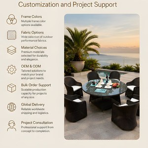 Hot Sale <strong>Rattan</strong> Round Shaped <strong>Garden</strong> Dining <strong>Table</strong> Chairs Dining Set - Product Image 6