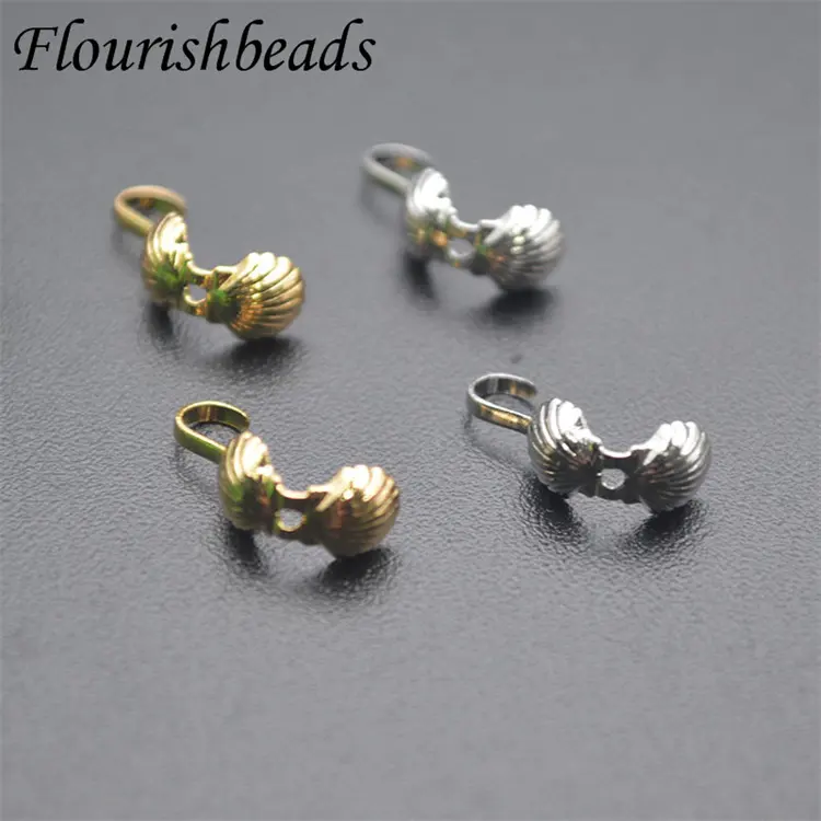 Jewelry Findings Color Remain Gold Silver Plated Round Texture Shell End Crimp Beads Cover for DIY Necklace Bracelet