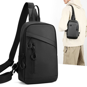 Men's Chest Bag Waterproof Lightweight Shoulder Bag For Outdoor Travel Casual Use Black Gray Blue Green Solid Color - Product Image 1
