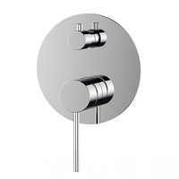 Mitigeur de douche thermostatique encastré IProSan en chrome avec cartouche céramique et pommeau de douche pluie rond
