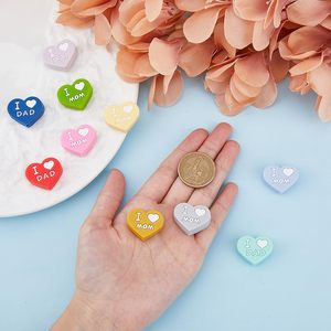 <span class=keywords><strong>Perles</strong></span> en silicone de qualité alimentaire en vrac pour sucettes de bébé, <span class=keywords><strong>perles</strong></span> de dentition double face avec <span class=keywords><strong>lettres</strong></span> DAD MOM, multicolores, pour la vente en gros - Product Image 5