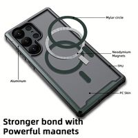 Fundas Magnéticas Antigolpes 3 en 1 con Carga Inalámbrica para Teléfonos Móviles S22 S23 Ultra (TPU+PC+Aluminio+Imanes)