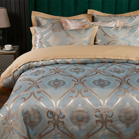 Coton européen personnalisé Satin Jacquard quatre pièces coton Double drap de lit housse de couette broderie literie housse de couette ensemble