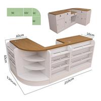 Comptoir de caisse d'angle simple avec vitrine intégrée pour tabac et vin, petite table de bar pour magasin de proximité, supermarché, pharmacie