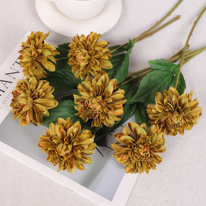Flor de dalia artificial Ruilisi de tallo único, de seda, para decoración de bodas, hogar y accesorios de fotografía. - Product Image 4