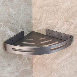 No-drill bathroom triangular shelf wall-mounted toilet/<b>shower</b>/sink <b>storage</b> - Product Image 2