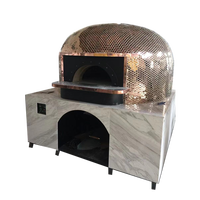 Four à pizza authentique en pierre de lave de brique, haute capacité de cuisson, à gaz, 3 brûleurs rotatifs
