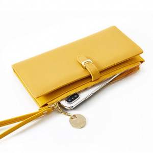 K398 Portefeuille long pour femme, plusieurs compartiments, pochette, porte-monnaie, pochette pour téléphone à fermeture éclair, porte-cartes - Product Image 4