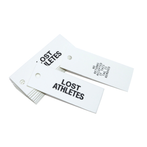 white recycled cardboard swing tags custom logo price tags for handbag shoes clothing hat jeans with UV printing - Product Image 4