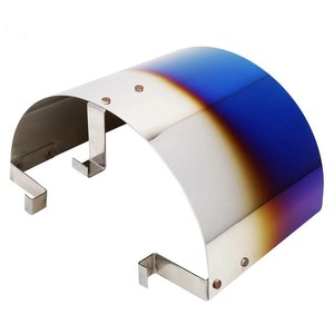 Cubierta Cónica Universal para Toma de Aire de Carreras, Protector de Aislamiento Térmico para Mejora de Automóviles, Acabado Iridiscente Plateado, Soporte Fijo D1352 - Product Image 1