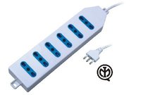 Multiprise électrique, 6 prises 10/16A biphasées, avec fixation murale, 250V~Max:2500W, IMQ