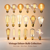 Ampoule à filament de tungstène vintage Edison ST64 G80 G95 G125 A19 T30 T45 C35 25W 40W 60W claire/ambre, ampoule décorative à filament