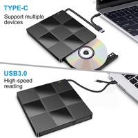 USB3.0 Type C DVD CD lecteur DVD externe Plug and Play CD graveur Type de plateau enregistreur de lecture-écriture pour PC
