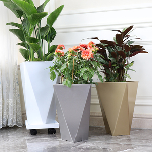 <span class=keywords><strong>Maceta</strong></span> de plástico para jardín, macetas de orquídeas de hormigón, de plástico, color blanco, dorado y plateado, nuevo diseño - Product Image 4