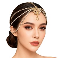 Nouvel Arrivage Transfrontalier : Chaîne de Cheveux Multicouche Goutte d'Eau à Pampilles, Style Ethnique Européen et Américain, Ornement de Tête en Cristal et Strass