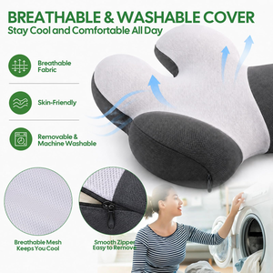 Coussin lombaire ergonomique en mousse à mémoire de forme, confortable et portable, pour soulager la douleur, pour chaise de bureau - Product Image 5