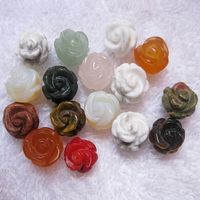 Perles de pierres précieuses naturelles sculptées en forme de rose, multicolores, 8 mm-12 mm, pierres en vrac pour la fabrication de bijoux