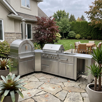 Îlot de cuisine extérieure en gros, étanche, pour patio, modulaire, en acier inoxydable, multifonctionnel