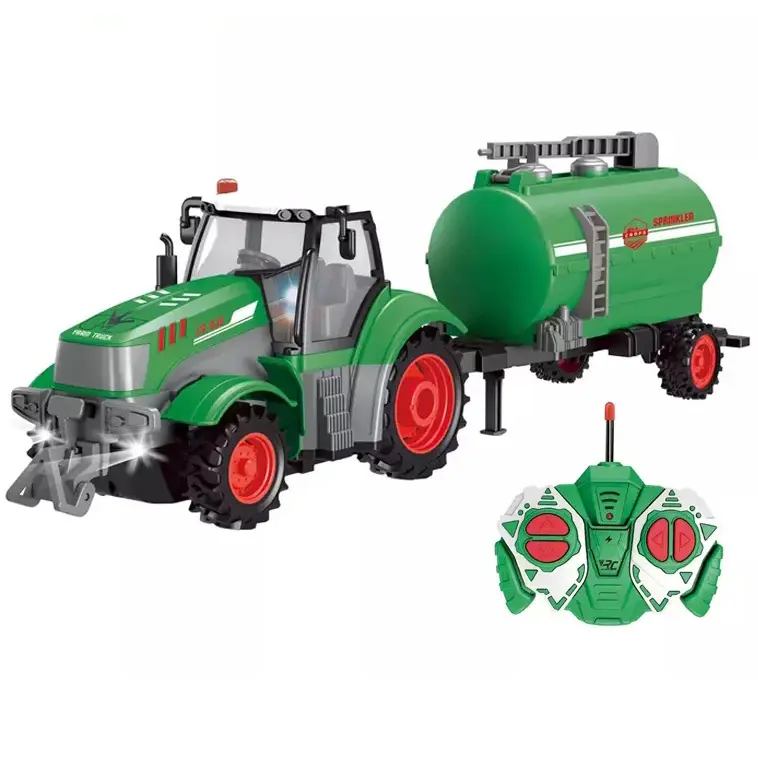 Giocattoli autocarro con cassone ribaltabile caricatore del trattore camion cisterna dell'acqua con rimorchio ruote giocattolo agricolo Kit di costruzione del trattore giocattoli del trattore per bambini Rc bambini