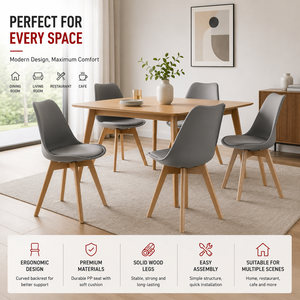 <span class=keywords><strong>Chaise</strong></span> de salle à manger en plastique de style nordique minimaliste, pieds en bois de hêtre, siège portable et élégant pour salle à manger, café, bureau - Product Image 3