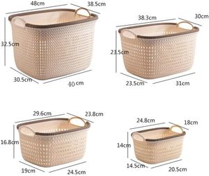 Cesta de Almacenamiento de Plástico Ecológica de Material PP con Doble Asa, Duradera, Ligera, Portátil y Multiusos, en Oferta - Product Image 2