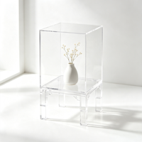 Boîte de présentation carrée en acrylique transparente surélevée, vitrine anti-poussière pour spiritueux Moutai, objets de collection, décorations de luxe