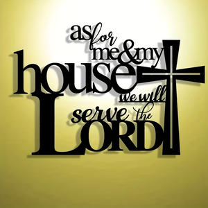 Decoración <span class=keywords><strong>de</strong></span> Pared con Cruz <span class=keywords><strong>de</strong></span> Metal Personalizada con <span class=keywords><strong>la</strong></span> Frase 'A mí y a mi <span class=keywords><strong>casa</strong></span> serviremos al Señor', Arte Religioso Cristiano para Decoración del Hogar, <span class=keywords><strong>Iglesia</strong></span> u Oficina - Product Image 5