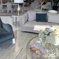 Meubles de salon Meikart Art & Home, style moderne et luxueux : cuir pleine fleur, canapé à fermeture éclair.