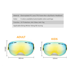 <span class=keywords><strong>Masque</strong></span> de <span class=keywords><strong>ski</strong></span> Aloma à double couche anti-UV avec miroir sphérique pour enfants et adultes, lentille anti-buée et anti-traces de doigts pour les sports de neige en plein air - Product Image 4