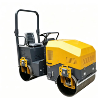 Compacteur vibrant à double tambour, à poussée manuelle, avec siège de conduite, diesel