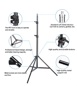 Supporto Pieghevole <span class=keywords><strong>per</strong></span> Telefono Cellulare, Treppiede Estensibile 2m <span class=keywords><strong>per</strong></span> Smartphone e Luce ad Anello - Product Image 3