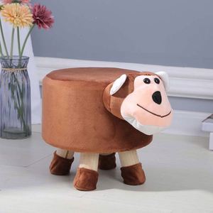 Pouf de dessin animé 2024, mignon, portable, en bois, en forme d'animal, tabouret pliant en fourrure, chaise pour bébé et enfant, chaise en peluche personnalisée - Product Image 5