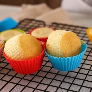 Reusable Food Grade Resin <b>Silicone</b> Oven Safe Round/Rectangle <b>Muffin</b> <b>Cups</b> Heat Resistance Moulds Pastries Baking Cake Tools - Product Image 4