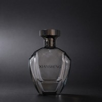 Flacons de parfum de luxe personnalisés 100 ml en verre facetté vides avec bouchon en alliage de zinc et emballage en boîte OEM ODM Fabricant
