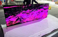 Dalle de quartzite translucide de luxe Conception de pierre Dalle de marbre granit Fond de télévision Panneau mural en marbre Pierre de luxe Éclairage Led