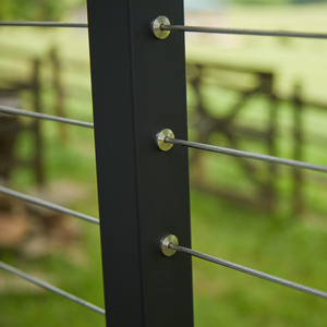 Customized 2x2 Black Cable <strong>Rail</strong> Post with Top Handrail Steel Cable <strong>Deck</strong> Railing System From Foshan <strong>Rail</strong> Factory - Product Image 2