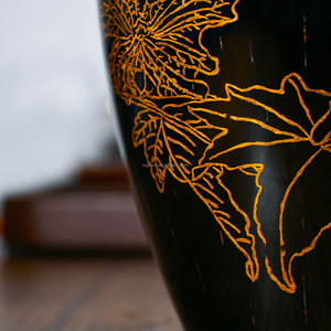 手工花卉设计漆器容器传统手工制作 - Product Image 4