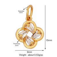 Mignon Mini Fleur Goutte D'eau Ronde Étoile Géométrie Forme Charme Pendentif, Cubique Zircone Pavé, Bijoux Collier Bracelet Fournitures M33