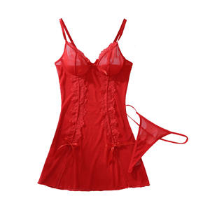 Sexy Lencería caliente vestido de mujer Sissy Boudoir encaje Hilitos Kit puro deseo romántico boda ropa de dormir llamada de la noche - Product Image 6