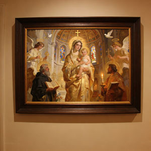 Dipinto d'Arte Religiosa Tradizionale, Pittura a Olio con Cornice in Legno per Decorazione Murale del Soggiorno, Durevole - Product Image 3