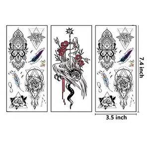 Negro salvaje Tigre Ángel elefante zorro animales <span class=keywords><strong>mano</strong></span> medio brazo <span class=keywords><strong>hombre</strong></span> niño cuerpo arte tatuaje temporal pegatina - Product Image 4