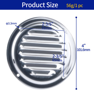 Cubierta de ventilación redonda de acero inoxidable de 101 mm (4 pulgadas) con salida de aire con rejilla para uso marino en embarcaciones - Product Image 4