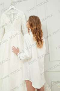 6011 FUNG graziosa e <span class=keywords><strong>Sexy</strong></span> <span class=keywords><strong>camicia</strong></span> da <span class=keywords><strong>notte</strong></span> in raso a manica lunga da donna pigiama in raso damigella d'onore - Product Image 4