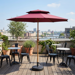 Modern Outdoor Iron Cantilever <b>Patio</b> <b>Umbrella</b> 135cm Radii Manual Opening Tilting for Courtyard Cafes Hotels-Base Not Included - Product Image 3