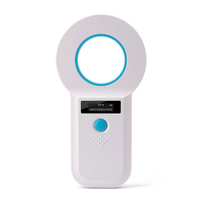 Lector de Microchip HUIERDUN HED001 134.2, Lector de Códigos de Barras FDX-B, Lector RFID para Ganado, Plástico Blanco/Negro