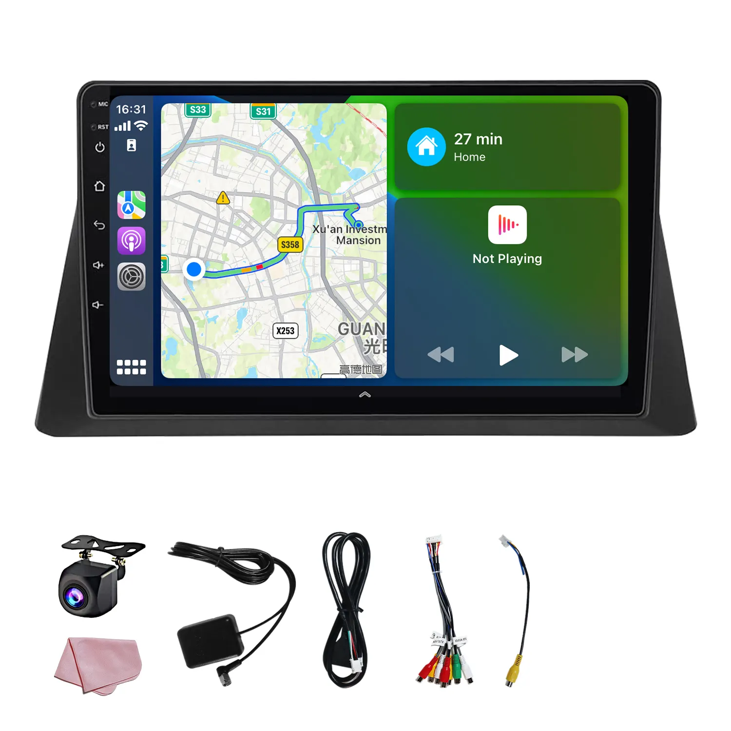 เครื่องเสียงรถยนต์ระบบสัมผัส,เครื่องเล่น Dvd สเตอริโออเนกประสงค์หน้าจอแอนดรอยด์รถมัลติมีเดียนำทาง GPS ศูนย์กลาง