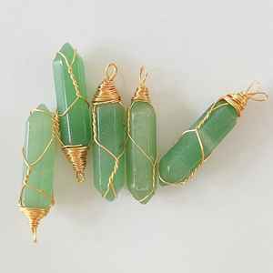 Factory Sale Natural Crystal Pendant Hexagonal Pointed Wire Wrapped Gemstone Quartz Pendant with <b>Tree</b> <b>Life</b> Wire Wrapped Pendant - Product Image 1