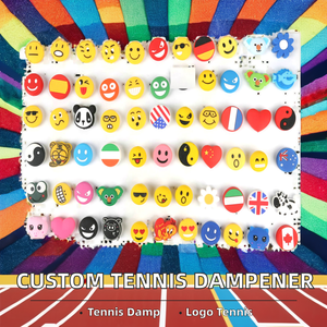 לוגו מותאם אישית מחבט טניס נגד זעזועים מושחטים עיצוב קריקטורה עיצוב קריקטורה רטט גומי מרב ספיגה גבוהה - Product Image 3