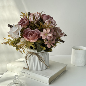 Ramo de Rosas Artificiales Baihuabang, Flores de Seda y Plástico, Colores Otoñales, Decoración para el Hogar, Accesorios para Bodas, Estilo Nórdico - Product Image 2